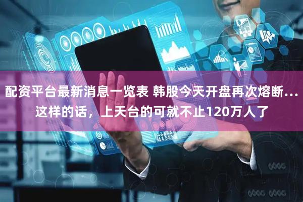 配资平台最新消息一览表 韩股今天开盘再次熔断…这样的话，上天台的可就不止120万人了